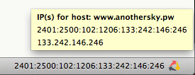 DNS FlusherにVPSのIPv6アドレスが表示されている様子