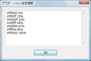 グラデーション設定の表示結果