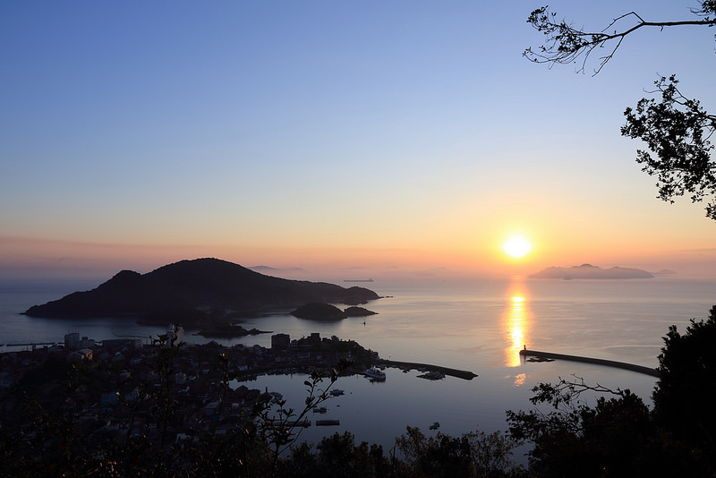 初日の出と仙酔島