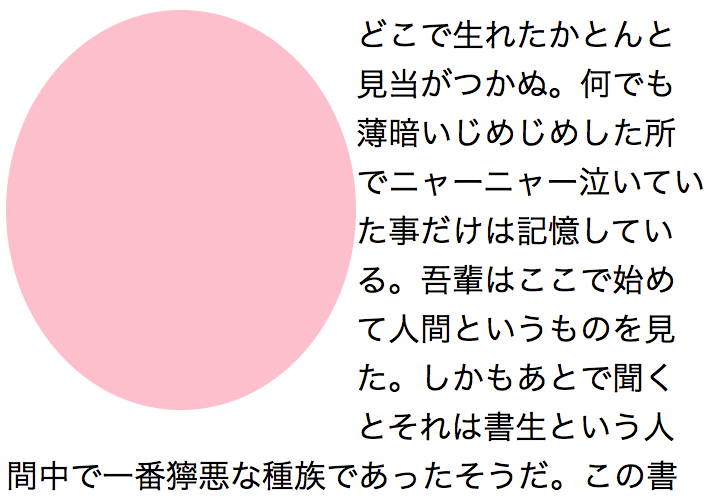 CSS Shapes非対応のブラウザで表示した例